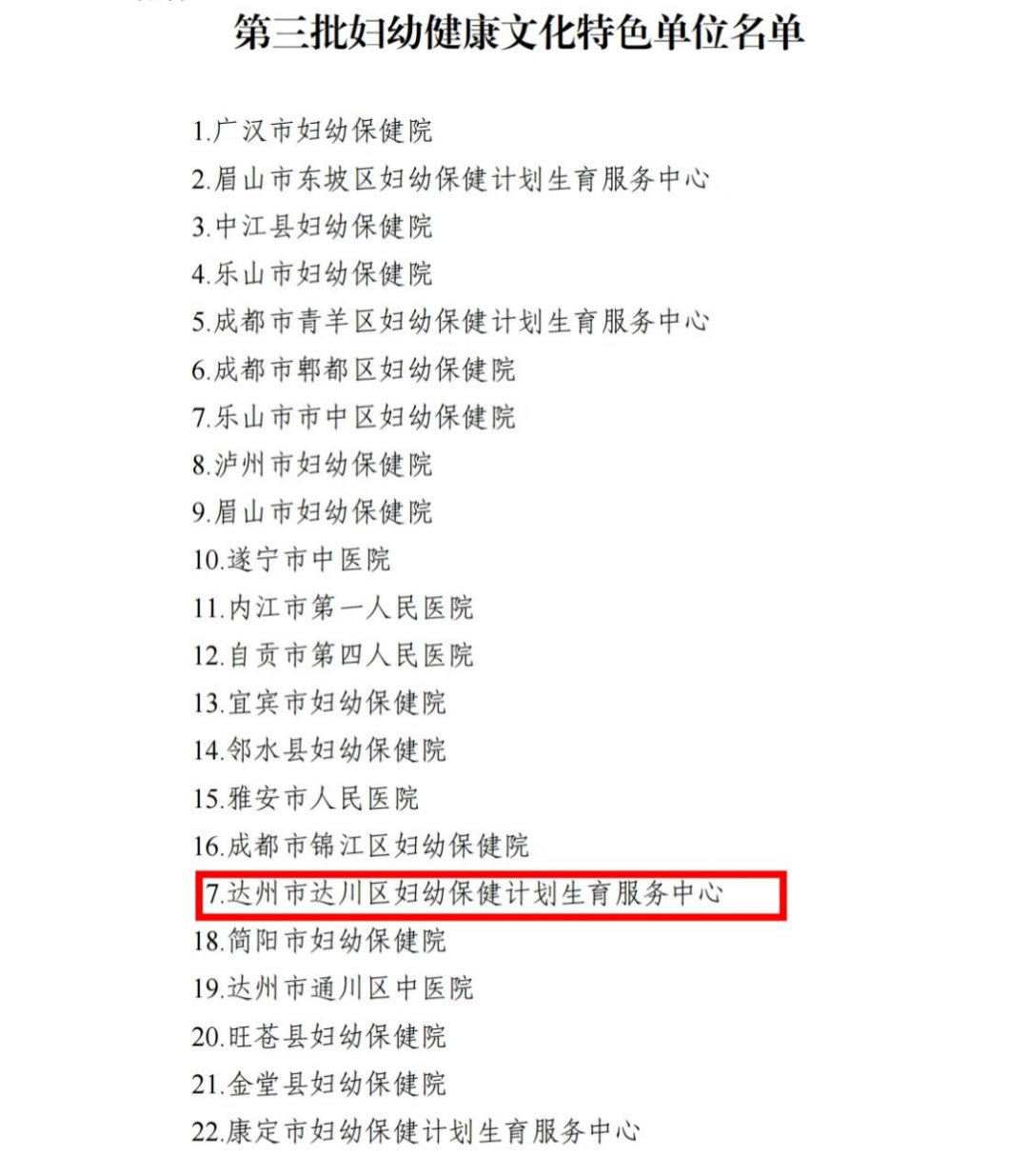 喜讯！达川区妇幼保健院成功创建省级妇幼健康文化特色单位